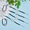 thumbnail image 5 of 20 Sets Cabochon Bracelet 17cm Bezel Bracelet Tray Settings Alloy Bracelet Blanks with Black Leather Chain and Round Glass Cabochons, 5 of 7