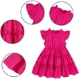 thumbnail image 4 of WOLLED Toddler Baby Girls Summer Tutu Princess Dress Sleeveless Ruffle Cotton Dress 1-6T, 4 of 9