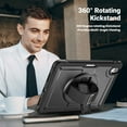 thumbnail image 6 of ELEHOLD Case for Apple iPad Air 11 (2024),Soft TPU Rugged Durable Case with 360° Rotating Hand Strap & Foldable Hidden Stand & Pencil Holder,Black, 6 of 12