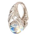 thumbnail image 4 of Women Faux Moonstone Rhinestone Inlaid Wing Finger Ring Wedding Jewelry Gift-US 6,White Gold, 4 of 5