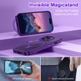 thumbnail image 3 of CASEFIV for iPhone 13 Pro Max Case,with Magnetic Invisible Stand [Military Drop Protection] [Compatible with MagSafe] [2 Screen Protector+2 Lens Protector] Shockproof Slim Anti-Slip Case,Deep Purple, 3 of 8