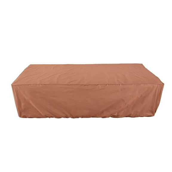 Hoan BBQ All-Weather Rectangle Table Cover, Waterproof & Durable 600D Polyester Fabric with PE Coating - Universal Fit for Outdoor Dining, Taupe Furniture Protector with Easy Handle & Elastic Base