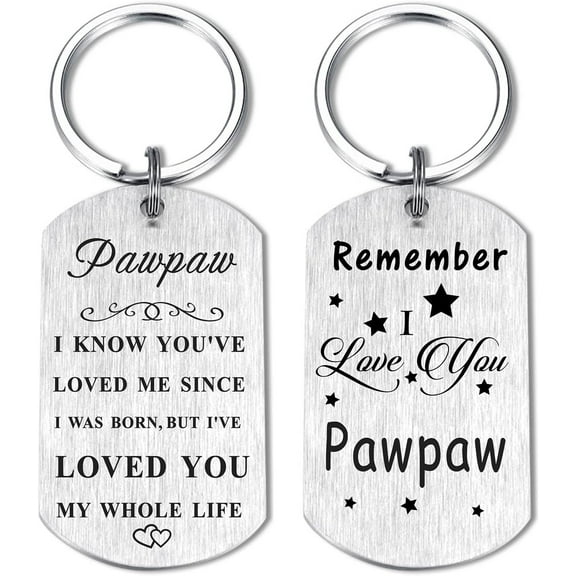 to My Pawpaw Gifts - Remember I Love You Pawpaw Keychain for Birthday Fathers Day Retirement Present Stuff from Grandchildren