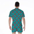 thumbnail image 2 of Red Crab Pattern Short Sleeve Men'S Rompers Casual Summer Jumpsuits Outfit, 2 of 4