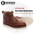 thumbnail image 3 of ROCKROOSTER Walker 6" Men's Brown Soft Moc Toe Waterproof EH Safety Wedge Work Boots for Adult D Medium VAP3602-7, 3 of 8