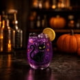 thumbnail image 5 of 2D Printed Halloween Stemless Glass Cup, Spooky Ghost Black Cat Pumpkin Pattern Wine Tumbler, Seasonal Halloween Party Drinkware Decor, 5 of 7