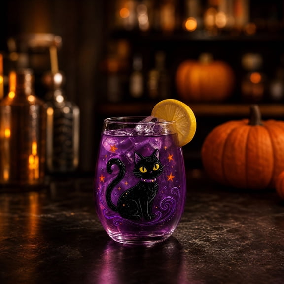 Halloween 3D Artisanal Pumpkin Glassware, Spider Stemless Wine Glasses, Handcrafted Halloween Animal Bar Glass