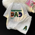 thumbnail image 4 of Conjunto deportivo de dos piezas de manga corta con estampado de gofres para hombre, camiseta con capucha y pantalones cortos, conjunto de 2 piezas a juego para primavera y verano, 4 of 5