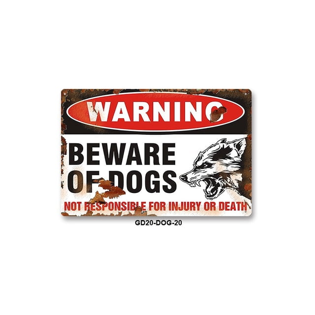 Vinilo autoadhesivo Warning Sign Beware of Dogs, 10 unidades