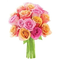 KaBloom :Bouquet of 18 Pink Roses and Orange Roses Next-Day Delivery, Gift for Every Occasion.