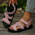 thumbnail image 4 of THDHVS Women's Sandals,Beach Sandals for Woman,Women's Fashion Casual Summer Style Outdoor Wear Solid Color Roman Thick-Soled Beach Sandals Pink 6.5, 4 of 6