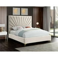 thumbnail image 4 of Pemberly Row Contemporary Solid Wood and Velvet King Bed in Cream, 4 of 10