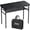 Pure Black, variant on Anbte 3ft Tri-fold Camping Table, 3 Adjustable Height Aluminum Folding Table with Storage Net, for Outdoor BBQ Picnic