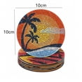 thumbnail image 2 of 6pcs Diamond Painting Coasters Kits,5D DIY Diamond Art Coaster Kits with Holder, Small Diamond Painting Kits for Adults & Kids Art Craft Supplies(Coconut tree diamond painting coaster), 2 of 5