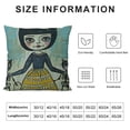 thumbnail image 5 of Qinduosi Oil Painting Cartoon Animal cat Girl Skull Linen Throw Pillow Cover Cushion Case Holiday Decorative ", 5 of 5