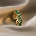 thumbnail image 2 of Emerald Baguette Eternity Band, Baguette Ring, Eternity Ring,Stacking Matching Band, May Birthstone Silver Ring, Christmas Gift Ring, 2 of 6