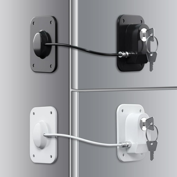 Cerradura para Refrigerador RORMGO Paquete de 2 con Llaves y Cable de Silicona