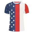thumbnail image 5 of Awdenio Mens T-shirt Summer Fashion Casual Round Neck Short Sleeve American Flag Printed T-shirt Top For Spring Summer Holiday Leisure Vacation Men's Clothing As Gift, 5 of 5