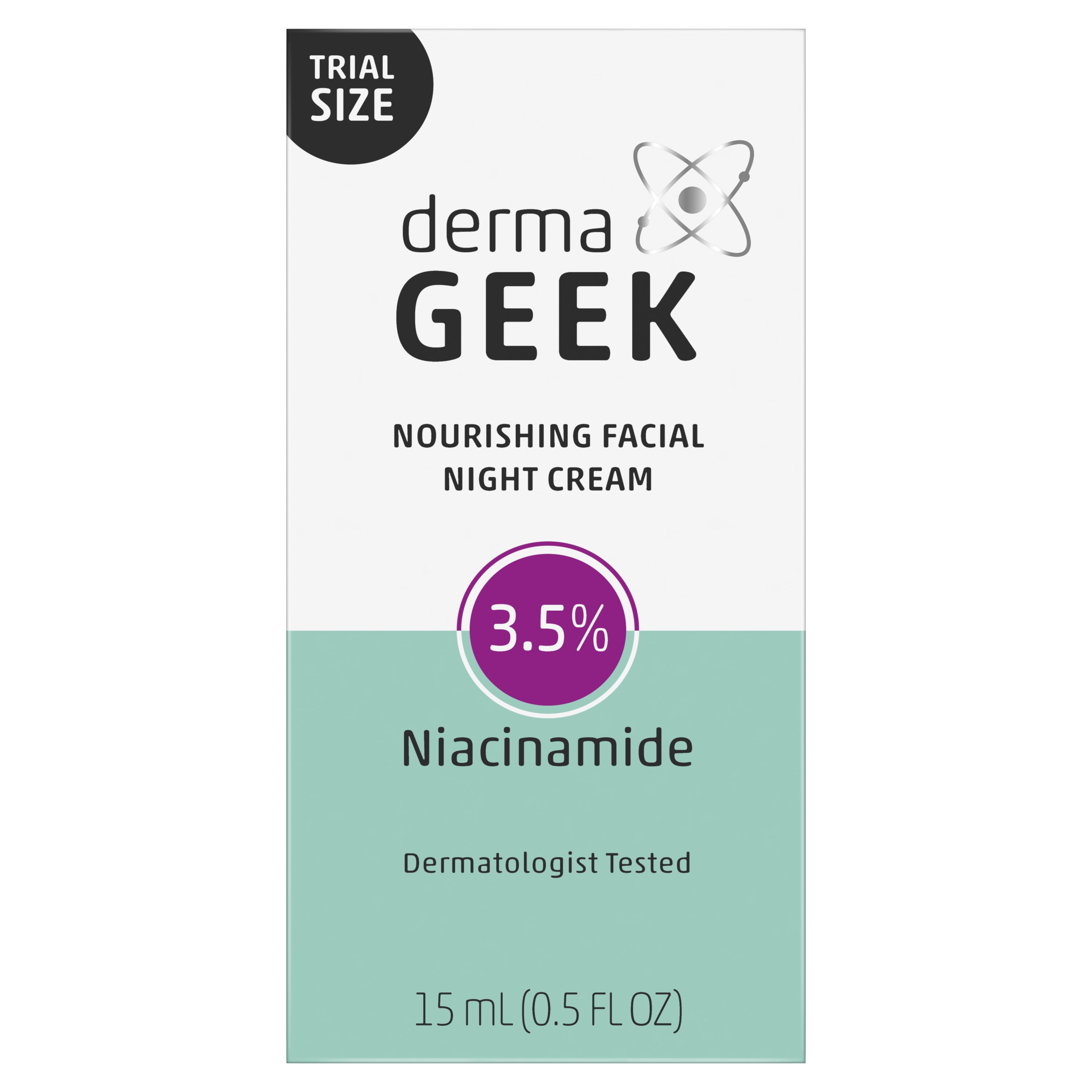 dermaGEEK Nourishing Facial Night Cream, Mini Size, 0.5 oz
