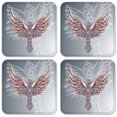thumbnail image 1 of Vinyl Drink Coasters - Set of 4 - Cross & Wings, 1 of 3