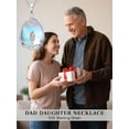 thumbnail image 2 of CACA LADY Father Daughter Necklace 925 Sterling Silver Daughter Necklace from Dad Moonstone Birthday Mother's Day Jewelry, 2 of 6