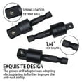 thumbnail image 6 of Newte 105 Degree Right Angle Drill Adapter Set, 1/4-inch Hex Shank, 4-in-1 Impact Socket Extension Kit with 360° Rotatable Bits, Black Chrome-Vanadium Steel, 6 of 9