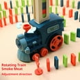 thumbnail image 2 of Automatic Domino Train Set with 60 Dominoes , Children's train toys, automatic domino train blocks stacking toys, children's domino train toys with music, Montessori toys, 2 of 6