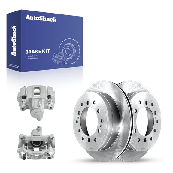 AutoShack Rear Vented Brake Rotors   Calipers 4-PC Brake Kit Replacement for 2010-2023 Toyota 4Runner 2010-2023 Lexus GX460 12.28" (312 mm)
