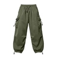 thumbnail image 6 of Men's Casual Cargo Pants Joggers Trousers Drawstring Elastic Waist Straight Leg Loose Fit Quick Dry Lightweight Breathable Versatile Function Pockets Daily Streetwear Athletic, 6 of 8