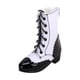 thumbnail image 1 of Botas de tacón bajo con cordones para figuras de acción a escala 1/4, botas para figuras femeninas de 12 pulgadas. Blanco, 1 of 9