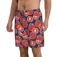 thumbnail image 2 of Cauagu Hand Drawn Tomatoes Print Men's Swim Trunks,Hawaiian Bathing Suit Swimsuits Beach Shorts with Pockets for Men Quick Dry Swimming Board Shorts-3X-Large, 2 of 6