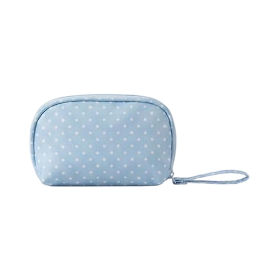 JHyouerji Polka Dot Toiletry Bag,Blue Portable Travel Makeup Pouch,Wear Resistant Fabric with Smooth Zipper,Large Capacity Multifunctional Organizer for Daily Outdoor Use