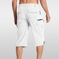 thumbnail image 6 of Mens Cargo Shorts with 7 Pockets Casual Long Blew Knee Capri 3/4 Pants for Work Fishing Hiking Athletic, 6 of 7