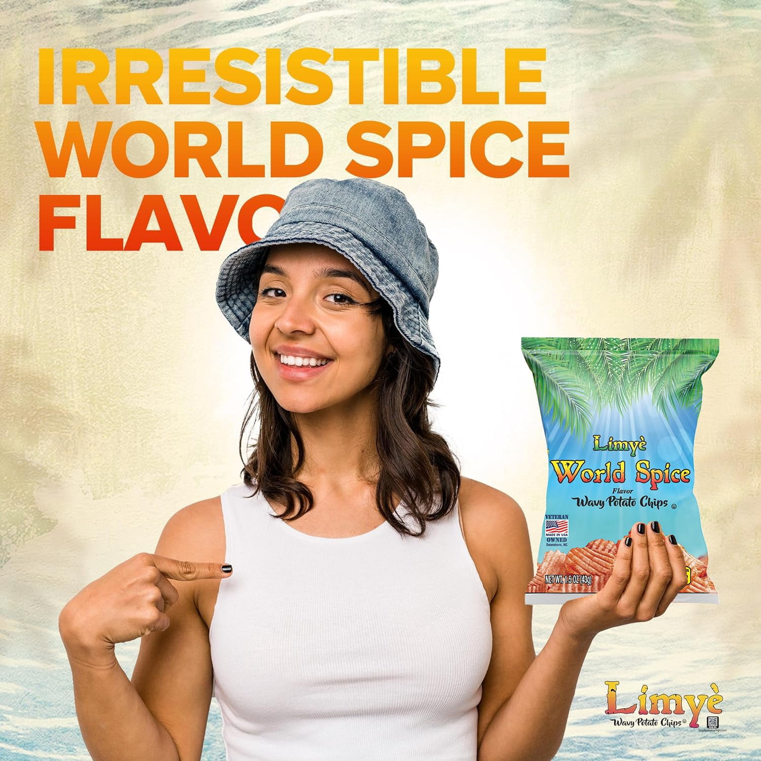 Limyè Potato Chips, World Spice Flavor, Kosher Certified, Allergen Free Vegan potato chips, 1.5 Oz (24 Pack)