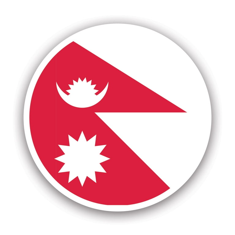 Round Nepalese Flag Sticker Decal - Self Adhesive Vinyl - Weatherproof -  Made in USA - nepal npl np circle - Walmart.com