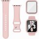 thumbnail image 1 of Chenchen 3-in-1 Compatible for Apple Watch Straps 45mm with Case & Screen Protector, Silicone Sport Strap and Protective Cover with 9H Tempered Glass for iWatch Series 9/8/7, Pink, 1 of 1