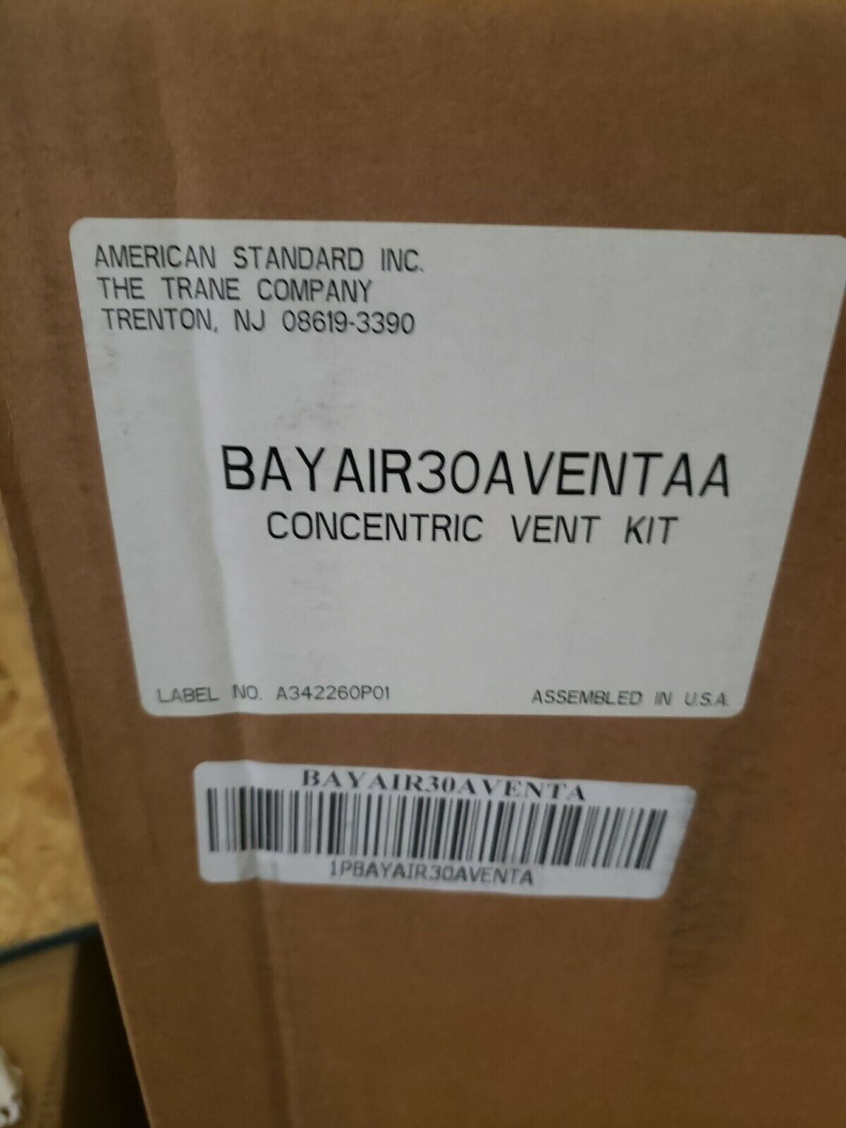 AMERICAN STANDARD TRANE Concentric Vent Kit 2" to 3" BAYAIR30AVENTA