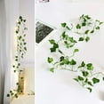 thumbnail image 2 of DYstyle 7.2ft Artificial Green Leaf Vine LED String Lights 25 LEDs Battery Powered Green Leaves Vine Garland Plant Fairy Light for Valentine's Wedding Bedroom Party Garden Indoor Decoration, 2 of 3
