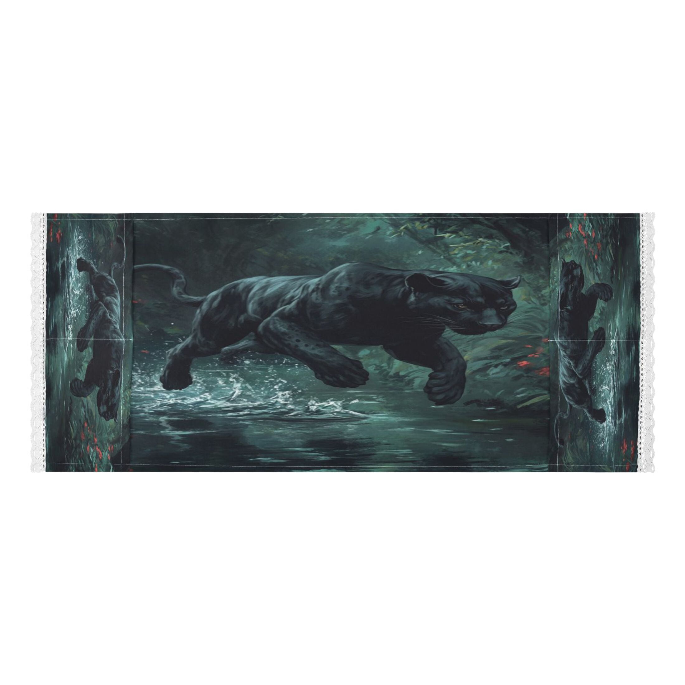 WOBOGO Black Panther Leaping over Water Washing Machine Cloth Dryer Refrigerator Top Cover Protective Non-Slip Mat For Kitchen Laundry
