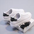 thumbnail image 4 of Zapatos blancos de mujer, estilo coreano de verano, zapatos de mujer de una sola capa, planos, con punta redonda, zapatos casuales con tiras cruzadas, zapatos de tabla, 4 of 6