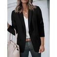 thumbnail image 4 of Blazer Cicy Bell para mujer, casual, con frente abierto, manga larga, color negro, 4 of 6
