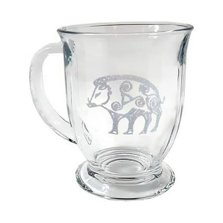 

16 oz Celtic Boar Engraved Glass Coffee Mug