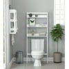 UTEX 3-Shelf Bathroom Organizer Over The Toilet, Bathroom Space saver, Bathroom Shelf, White Finish