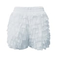 thumbnail image 4 of JIAYUE Women's Skirts Mini Flounce Hem Design Dropped Waist Pure Color Casual Summer Party Night Wear Female Trendy Skirt, 4 of 5