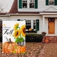 thumbnail image 3 of Hello Fall Pumpkin Garden Flag Sunflower Autumn Burlap 12x18 Inch Vertical Double Sided Small Outside Yard Party Decoration, 3 of 6