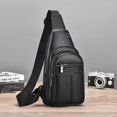 thumbnail image 2 of Bolso de pecho para hombre, bolso de hombro para hombre, bolso informal de cuero suave multicapa de gran capacidad, bolso cruzado, 2 of 6