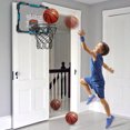 thumbnail image 5 of Beefunni Indoor Basketball Hoop for Kids, Over The Door Basketball Hoop with LED Lighting, Basketball Game Toys with Scoreboard & 3 Balls, Mini Hoop Basketball Toys Gifts for 5-12 Boys Girls, 5 of 7