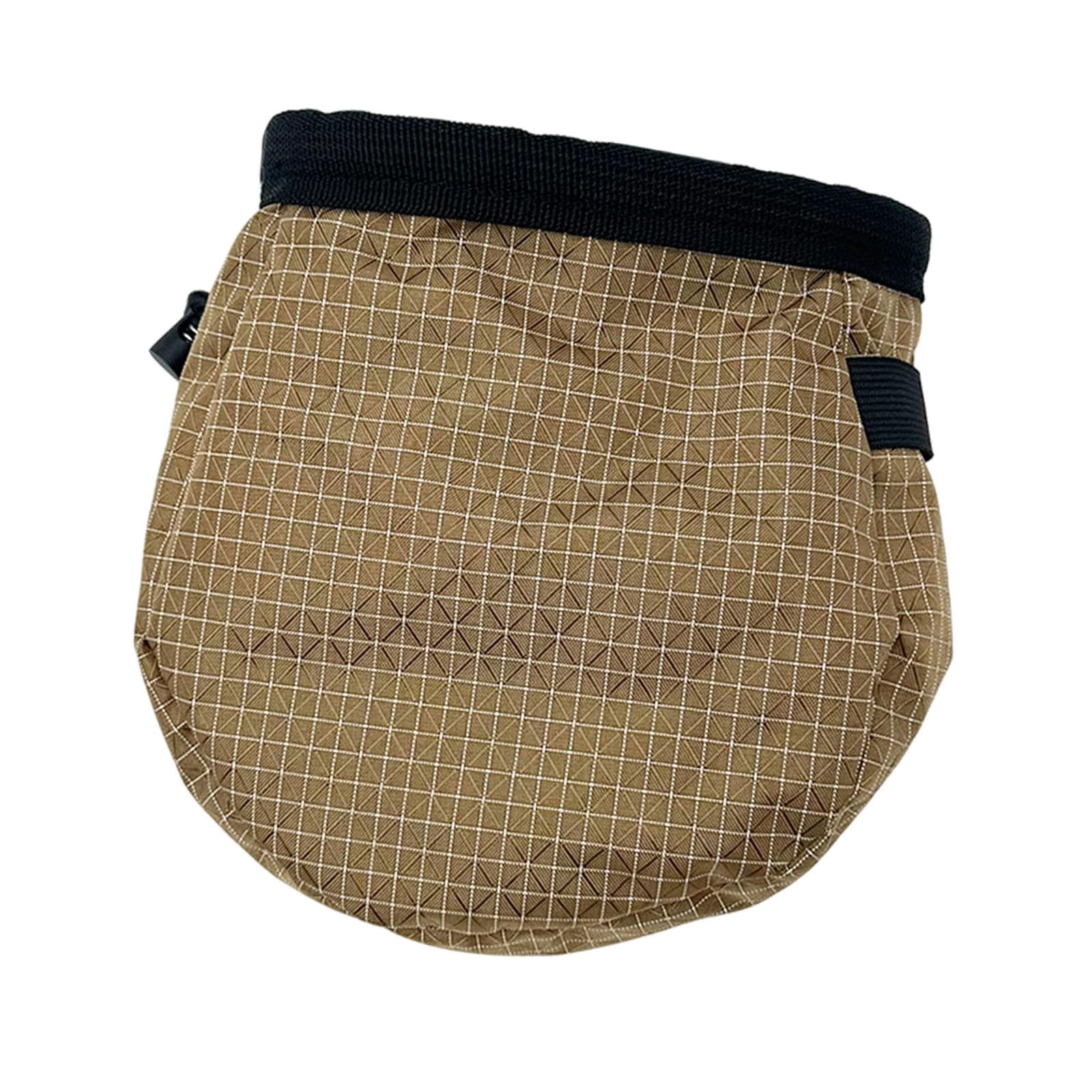 QccHieUs Chalk Bag for Climbing Chalk Carrier Bag for Men Women Adjustable Waist Belt for Brown