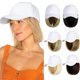 thumbnail image 1 of Gorra de béisbol Lansigreen con extensiones de cabello, peluca ajustable, gorro corto y liso de 35 cm, peluca sintética para mujer, mezcla de castaño claro y rubio ceniza., 1 of 1