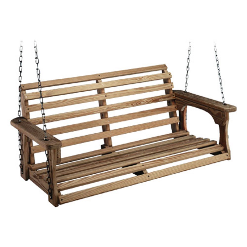 Beecham Swing Co. Roll Back Treated Wood Porch Swing